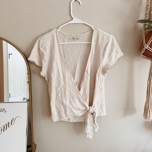Madewell 100% Linen Wrap Top